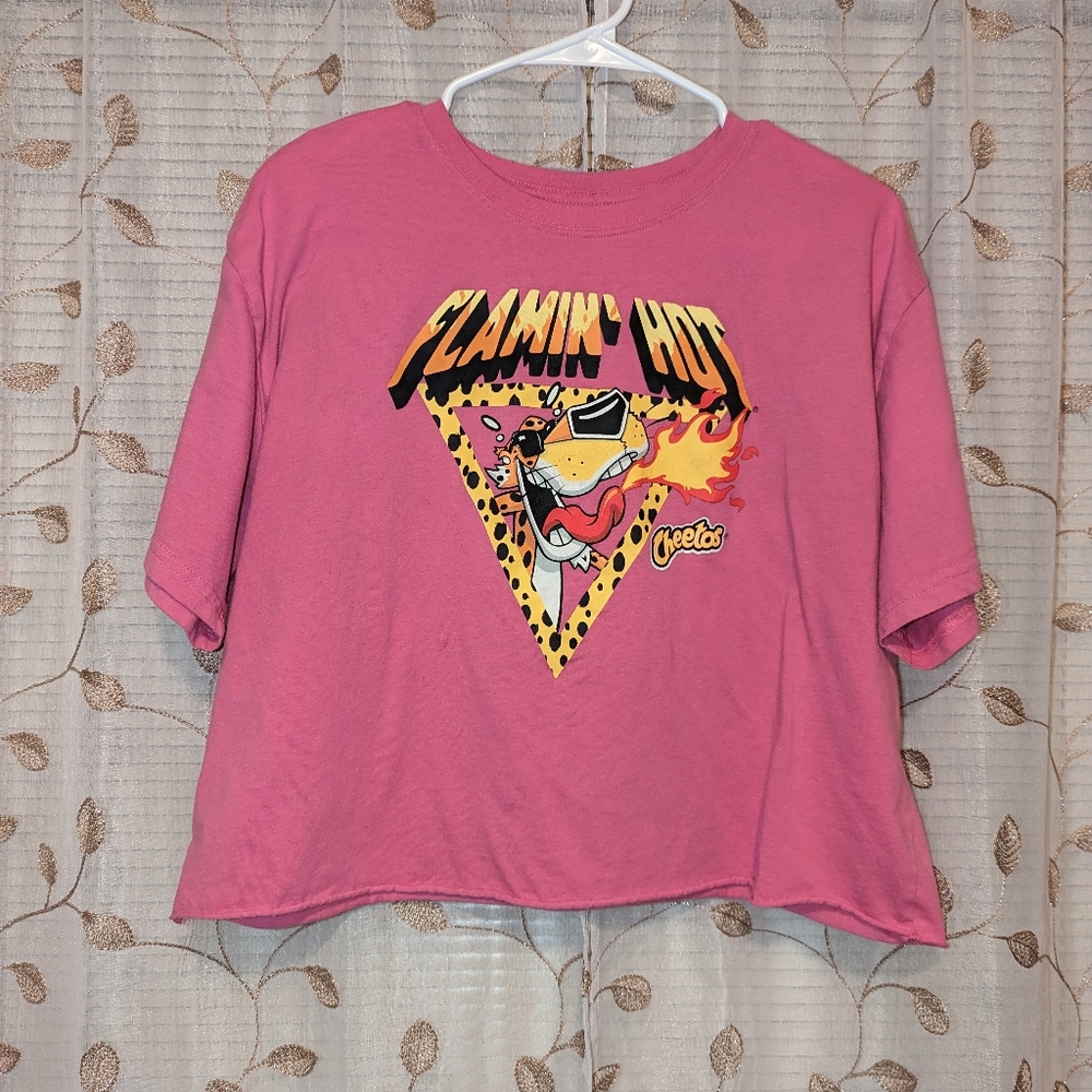 Cheetos neon cropped tee